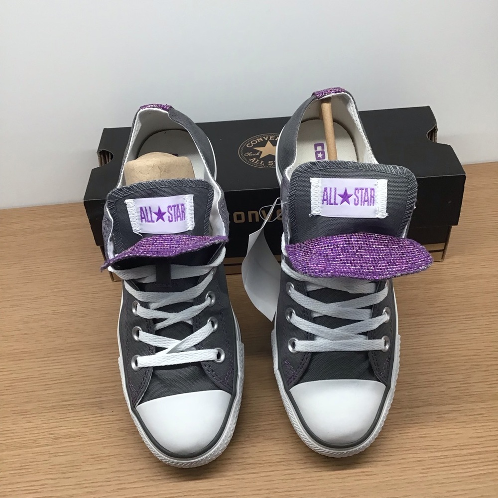 Converse Gray and Purple Sneakers new in box size 8